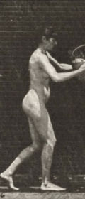 Plate 201 Taking a 12 lb basket from head and putting it on the ground — figure reference
